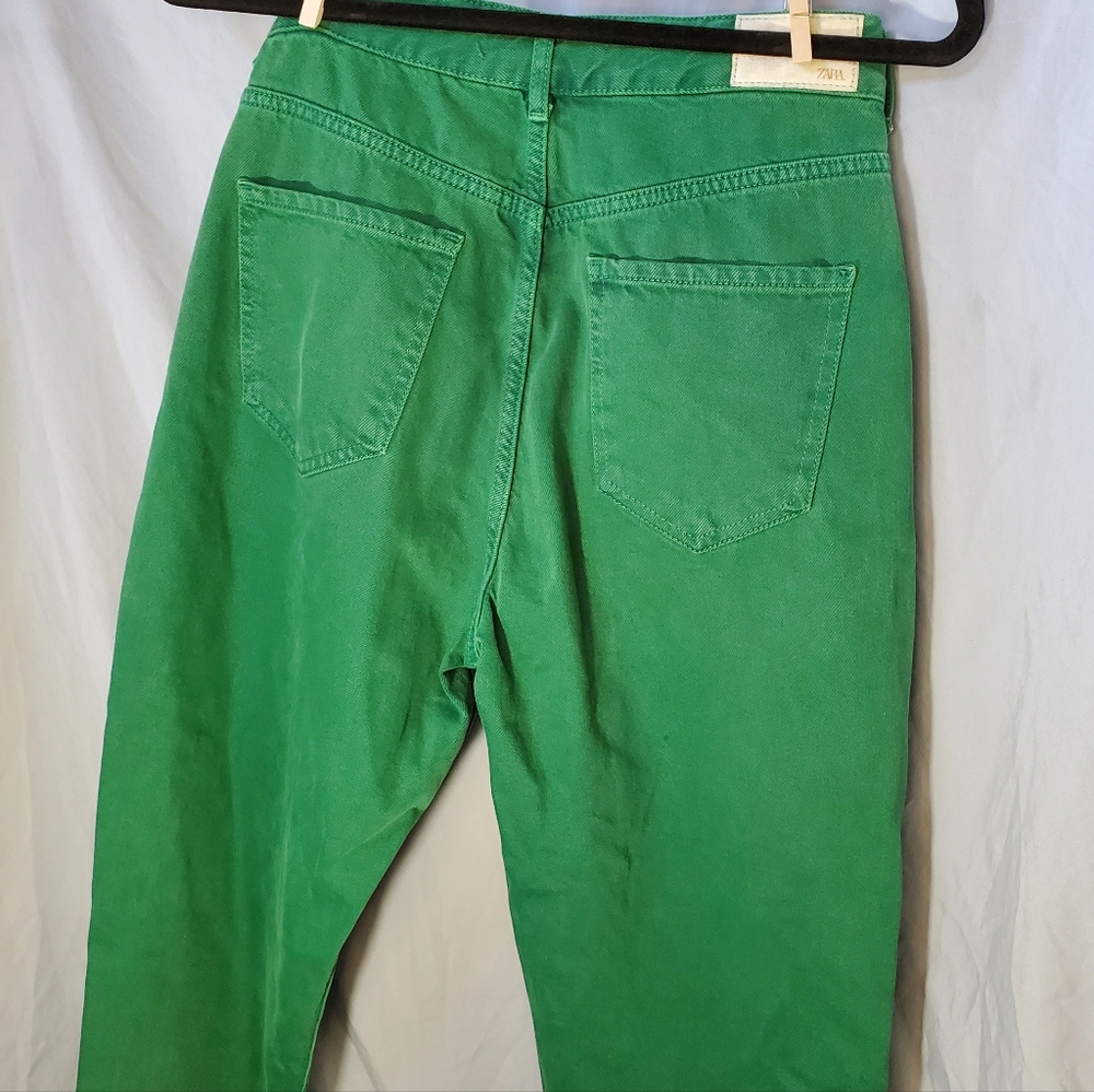 Zara Green Women's 5 Pocket Jeans Size US 8 - Picture 9 of 10